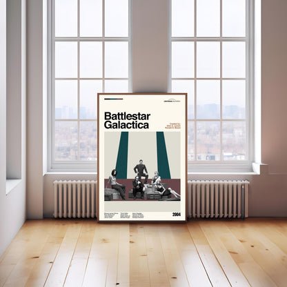 Battlestar Galactica Poster – Mid-Century Modern TV Series Print
