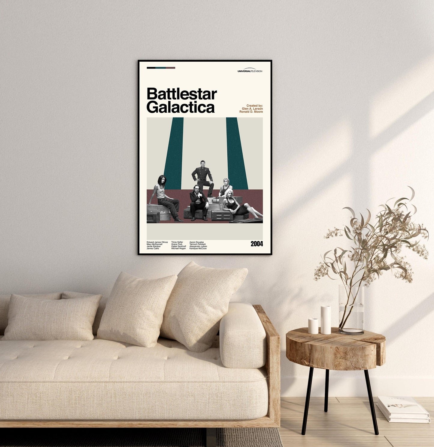 Battlestar Galactica Poster – Mid-Century Modern TV Series Print