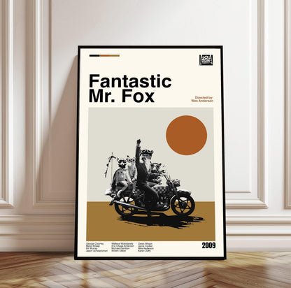 Fantastic Mr. Fox Poster - Movie Poster - Midcentury Modern Art - Minimalist Print - Retro Poster - Vintage Print - Wall Art - Gift for him