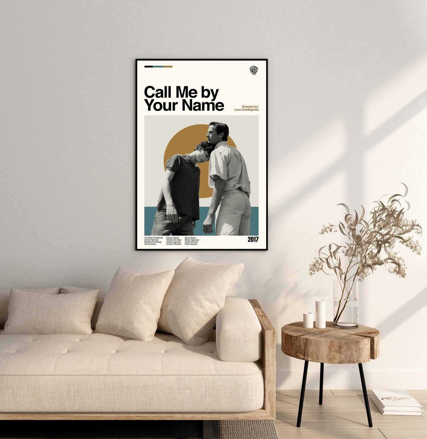 Call Me by Your Name Movie Poster: Mid-Century Modern Minimalist Art Print