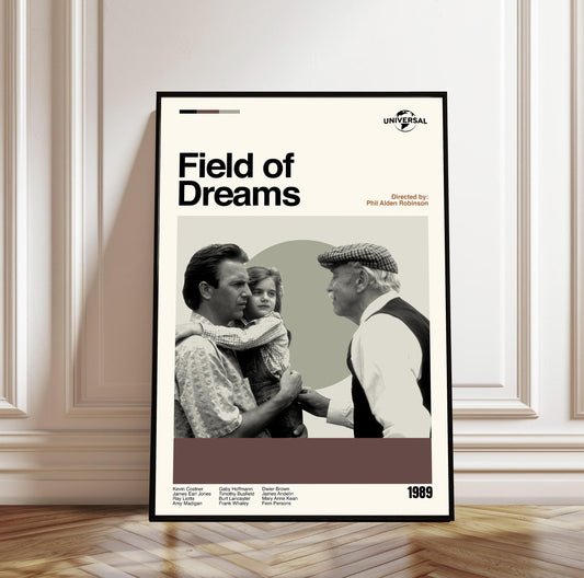 Field of Dreams Movie Poster - Minimalist Mid-Century Modern Print