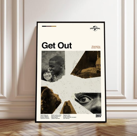 Get Out Movie Poster – Minimalist Mid-Century Modern Art Print