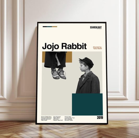 Jojo Rabbit Poster - Movie Poster - Midcentury Modern Art - Minimalist Print - Retro Poster - Vintage Print Art - Wall Art - Gifts for him