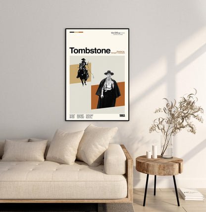 Tombstone Movie Poster: Mid-Century Modern Minimalist Art Print