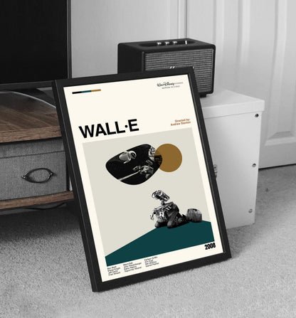 Wall-E Movie Poster: Mid-Century Modern Minimalist Art Print