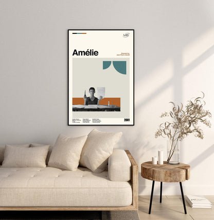 Amelie Movie Poster: Mid-Century Modern Minimalist Art Print