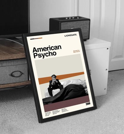 American Psycho Poster - Midcentury Modern Minimalist Movie Print