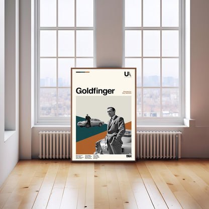 Goldfinger Movie Poster: Mid-Century Modern Minimalist Art Print