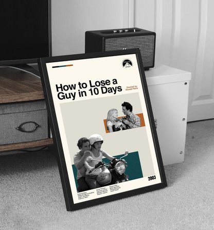 How to Lose a Guy in 10 Days Poster - Movie Poster - Midcentury Modern Art - Minimalist Print - Retro Poster - Vintage Print - Gift for him
